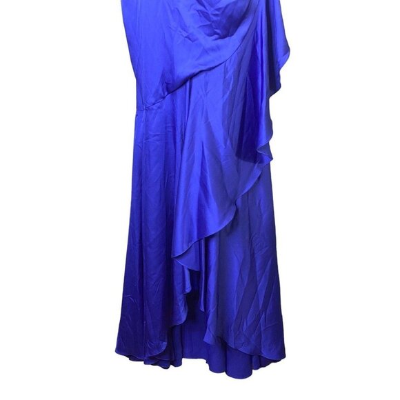 Aqua Womens Side Ruffled Evening Formal Dress Gown Blue Size‎ 10 - Picture 4 of 11